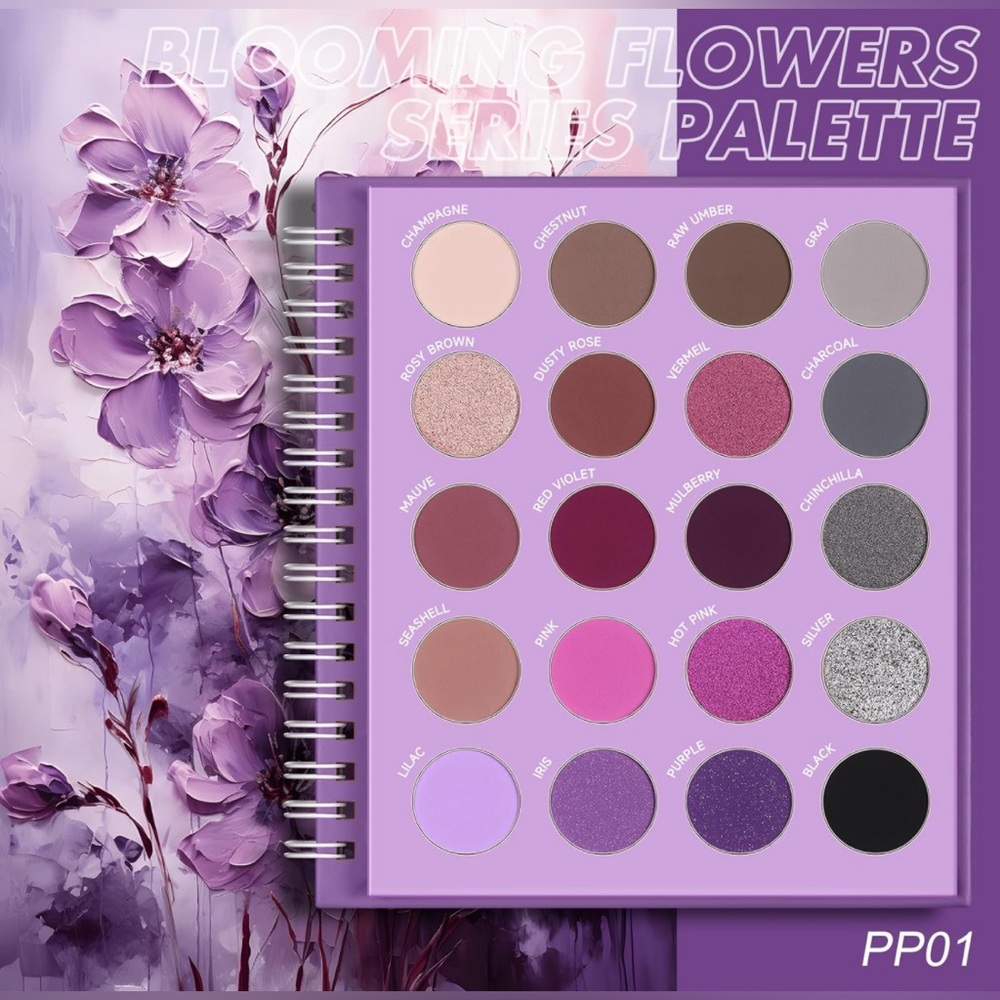 NWT Focallure Purple Cream Blooming Flowers Series Eyeshadow Palette *HOST PICK*